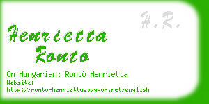 henrietta ronto business card